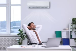 Komfortkyla för kontor med jämn temperatur och tyst drift